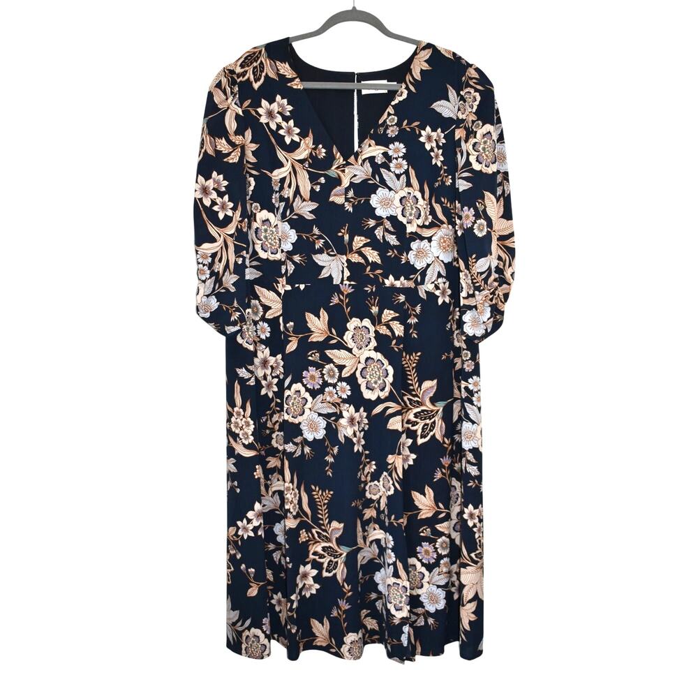 Eliza J Dress Size 18W Women's Floral Navy Blue Multicolor Lined Fairy Wedding